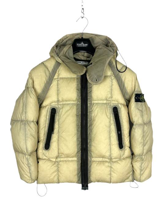 Giacca Nylon opaque gialla con zip e cappuccio Stone Island - Taglia Junior (10 anni, 140cm)