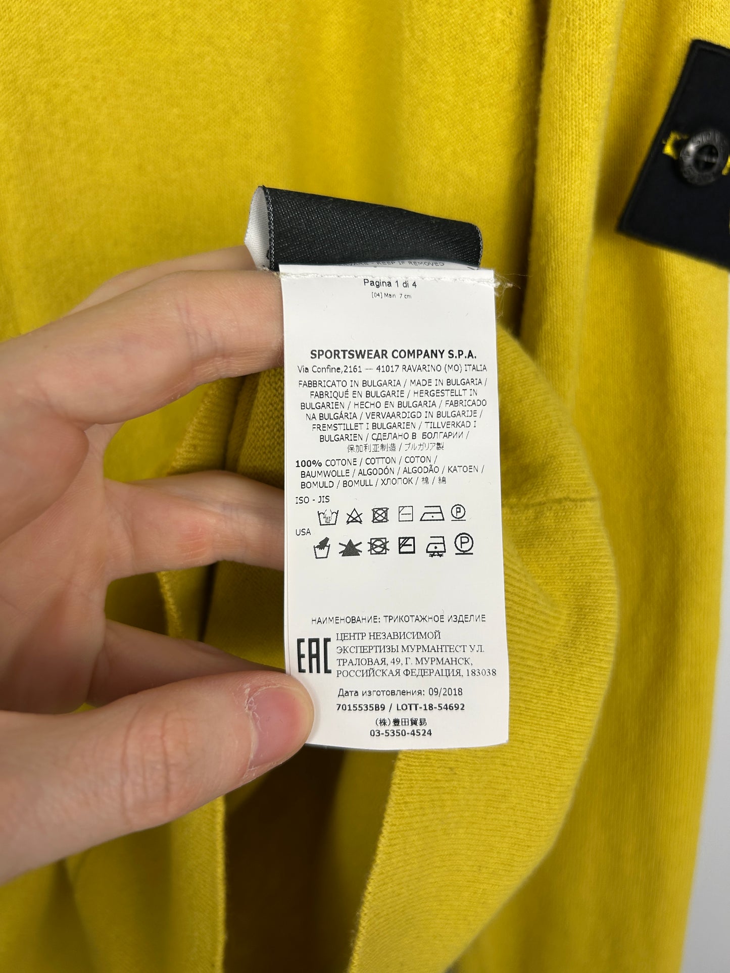 Maglione giallo senape Stone Island - Taglia M