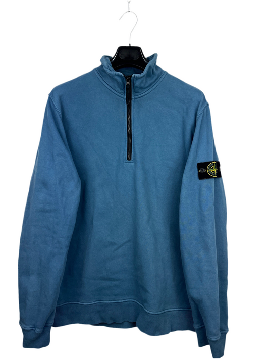 Felpa con zip a collo alto blu Stone Island - Taglia XL