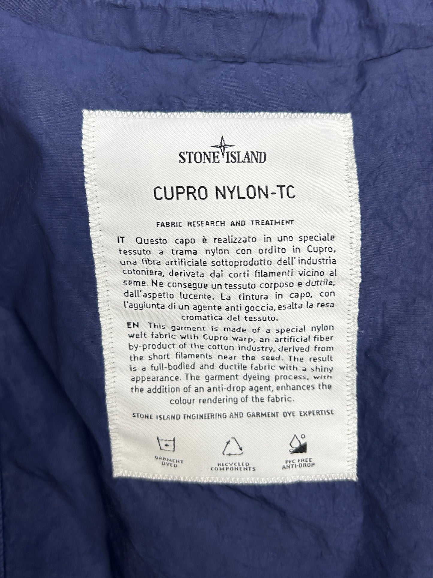 Giacca-camicia blu navy “Cupro Nylon-TC” Stone Island - Taglia L
