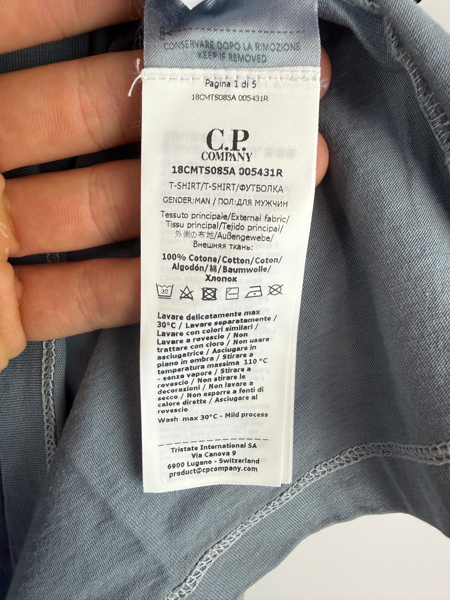 T-shirt blu C.P. Company (nuova con cartellino) - Taglia S