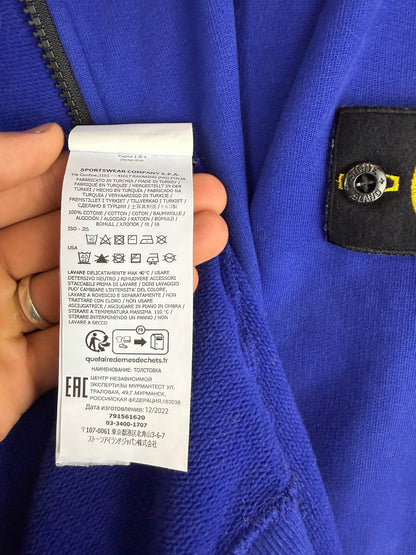 Felpa blu con zip e cappuccio Stone Island - Taglia XL