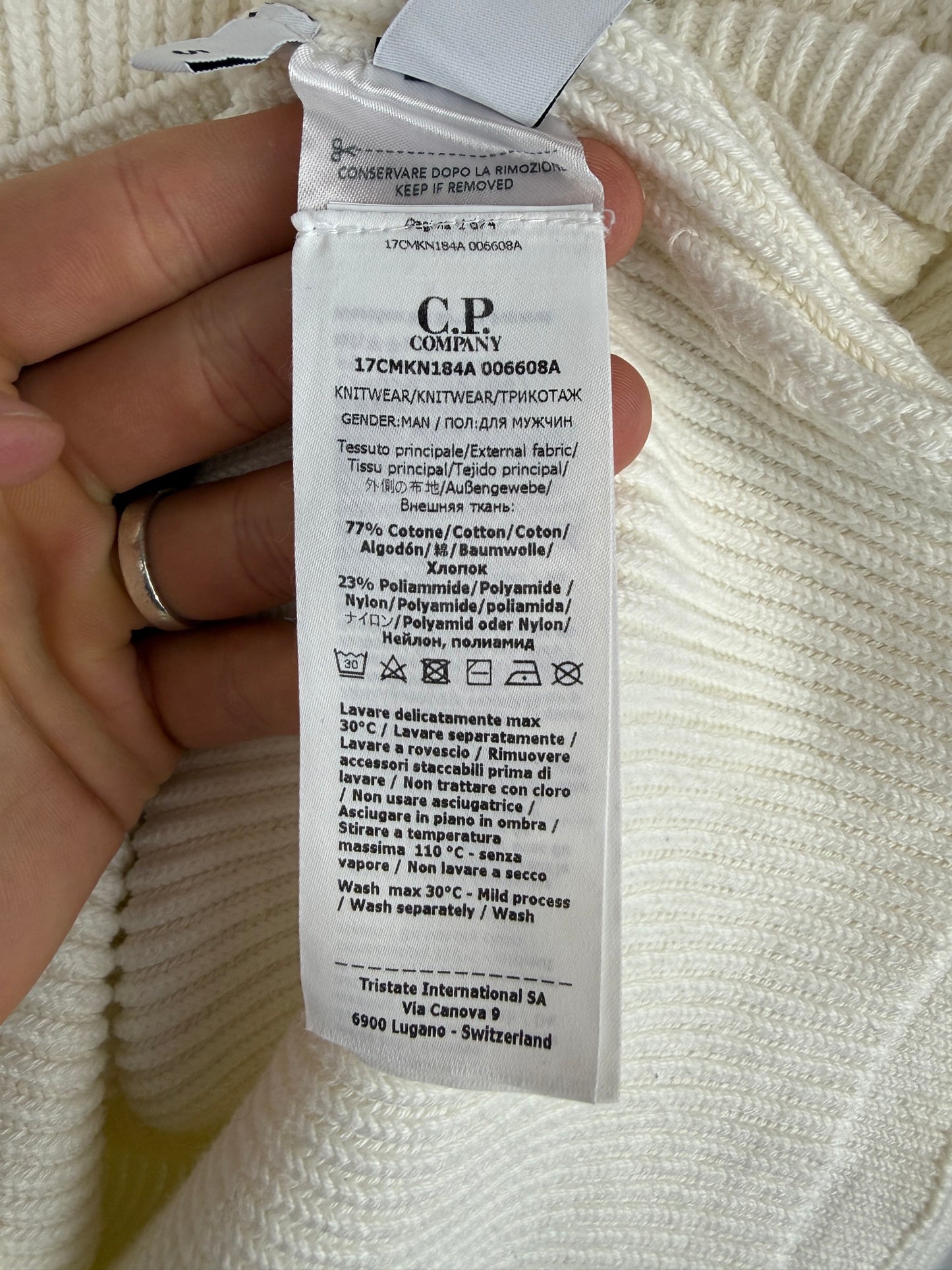 Maglione dolcevita bianco-panna C.P. Company - Taglia S