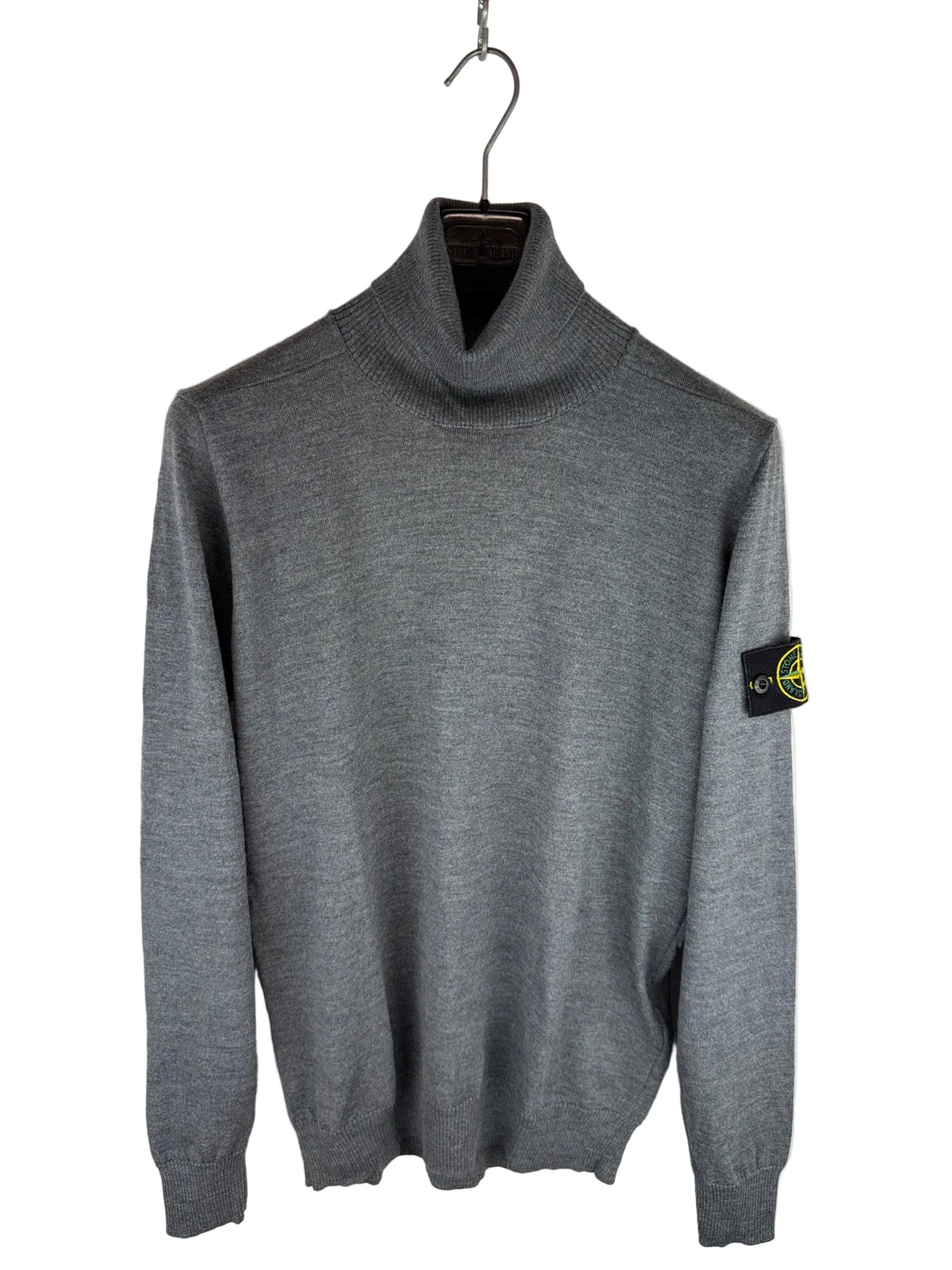 Maglione dolcevita grigio in 100% lana Stone Island - Taglia M