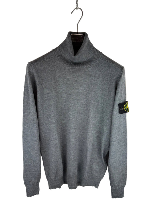 Maglione dolcevita grigio in 100% lana Stone Island - Taglia M - foto 1