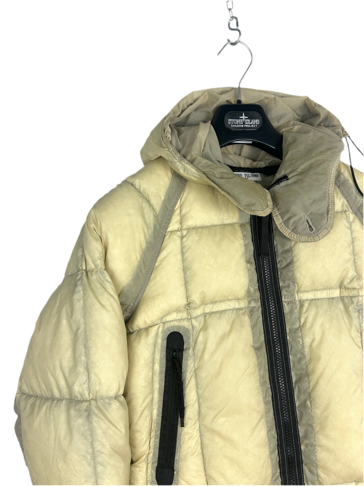 Giacca Nylon opaque gialla con zip e cappuccio Stone Island - Taglia Junior (10 anni, 140cm)