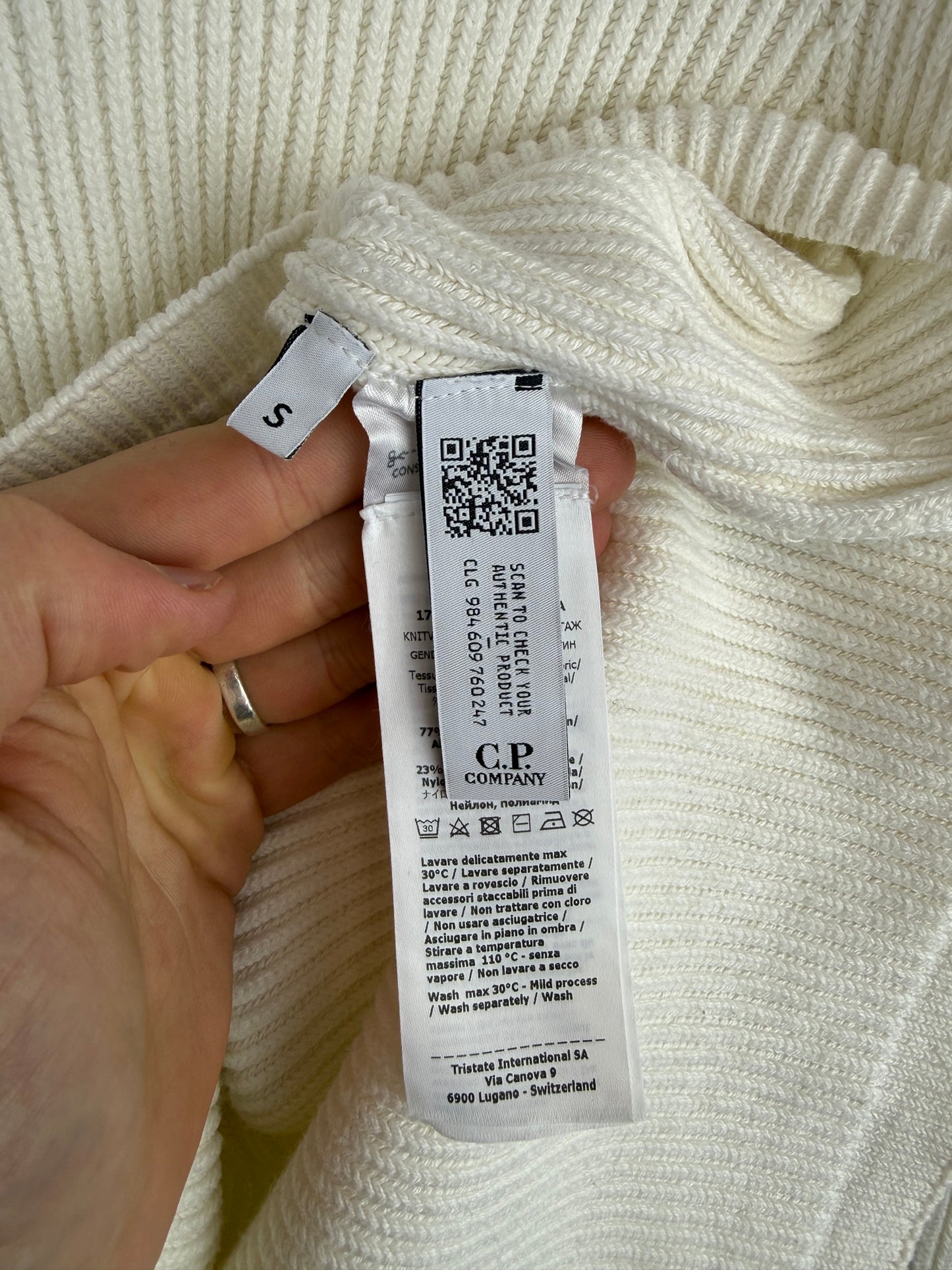 Maglione dolcevita bianco-panna C.P. Company - Taglia S
