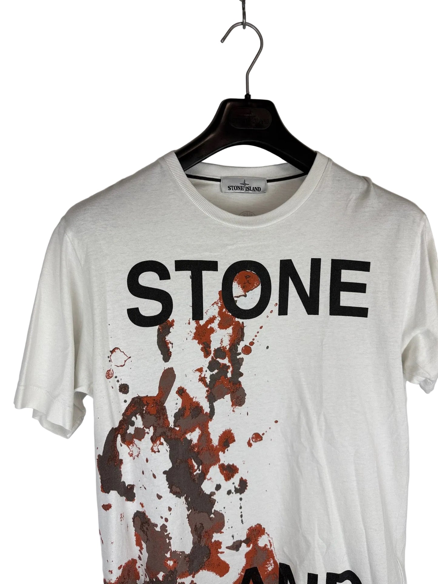 T-shirt bianca con stampa Stone Island - Taglia M