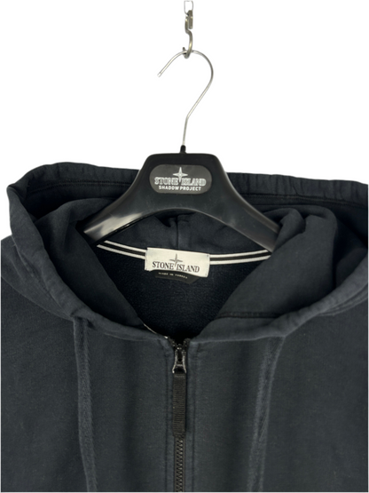 Felpa nera con zip e cappuccio Stone Island - Taglia XXXL
