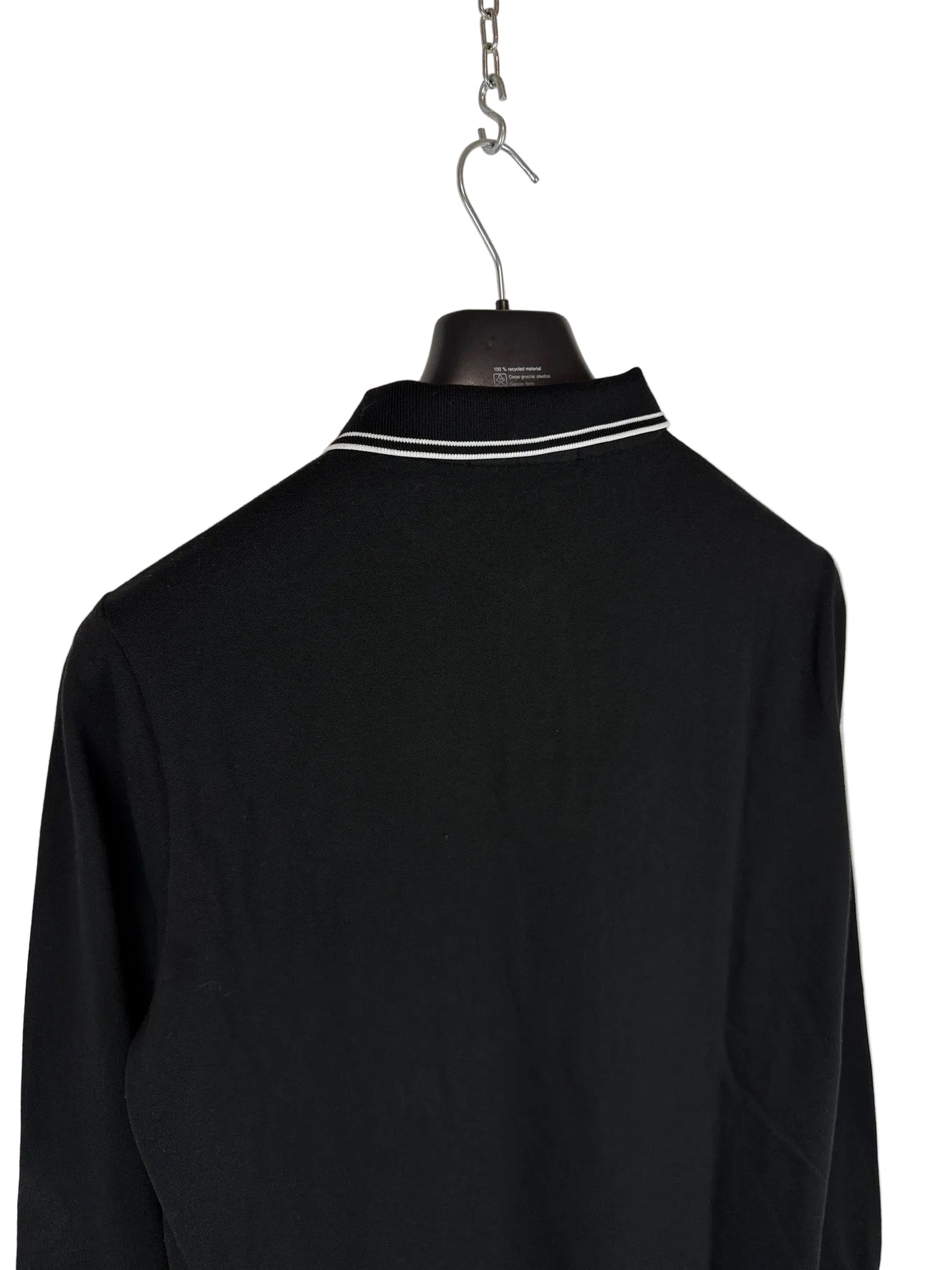 Polo nera a maniche lunghe Stone Island - Taglia L