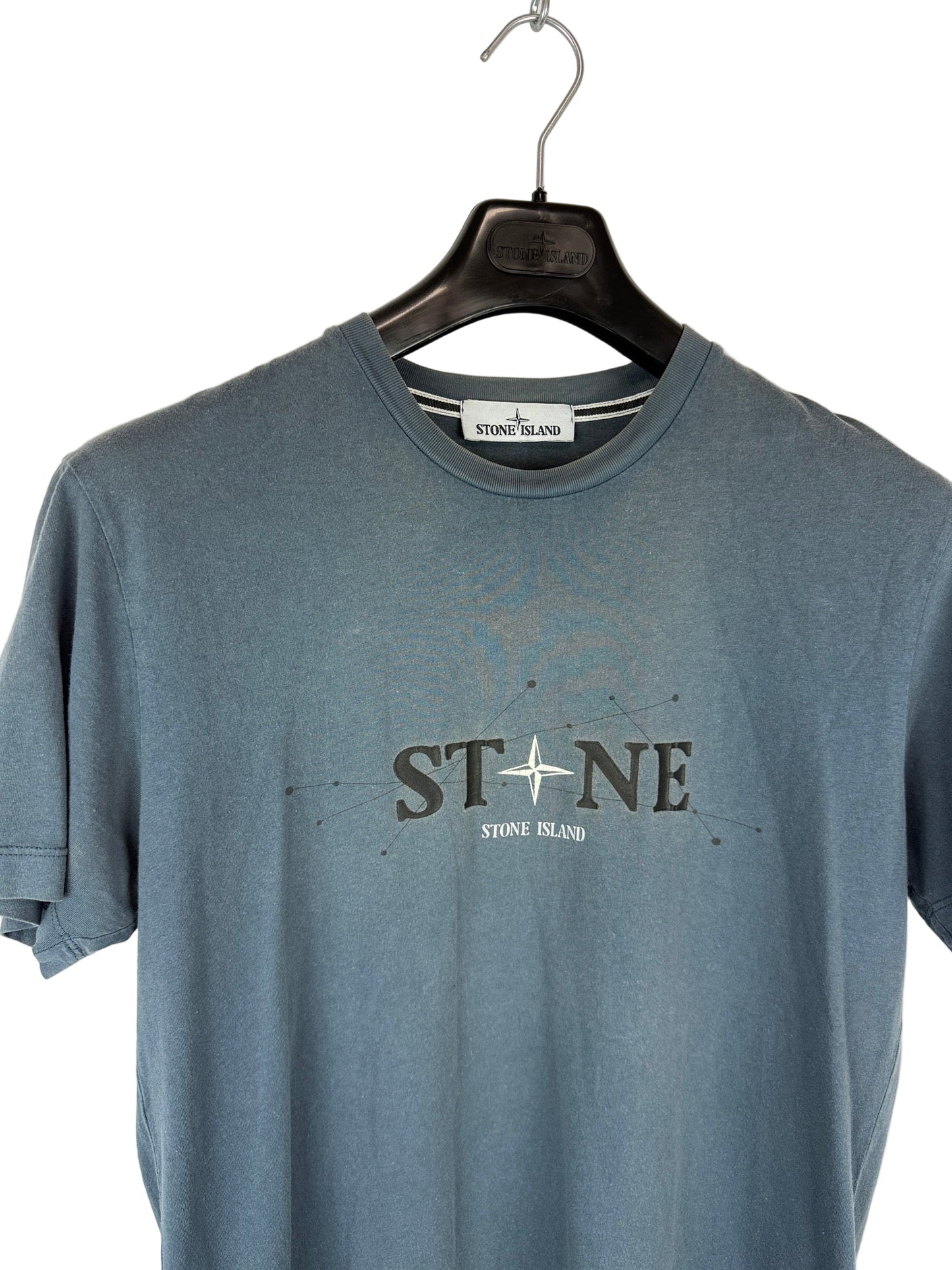 T-shirt blu con stampa Stone Island - Taglia L
