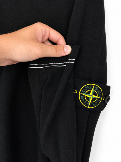 Maglione nero con strisce sui polsini Stone Island - Taglia XL