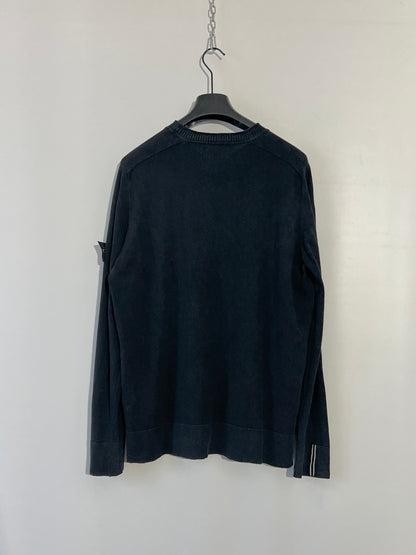 Maglione nero con strisce sui polsini Stone Island - Taglia M