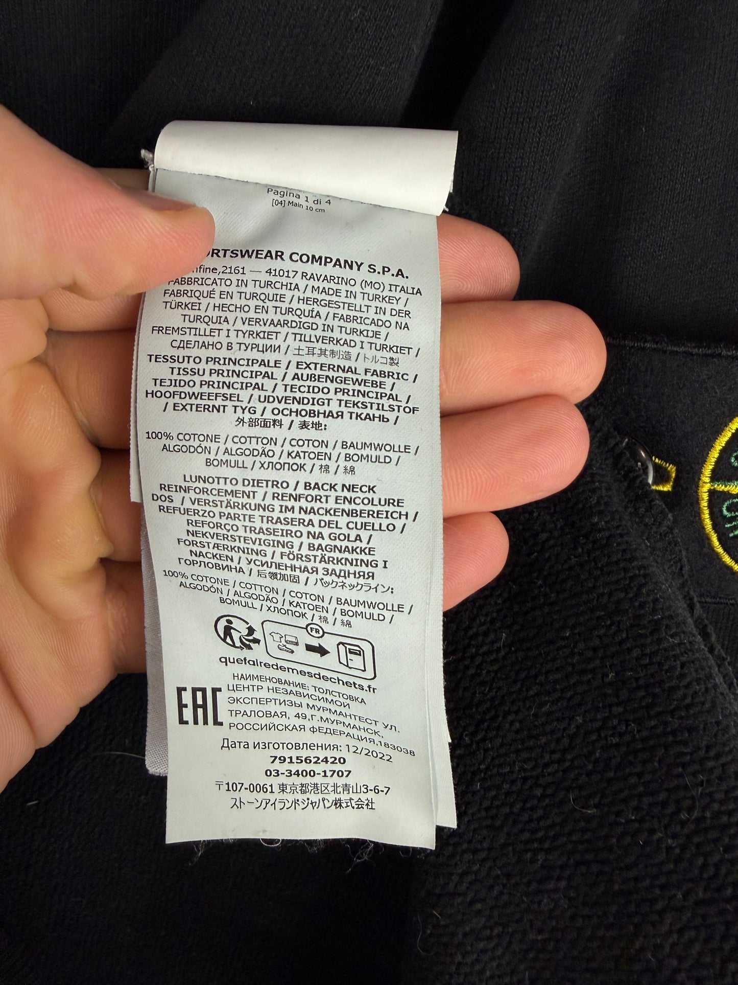 Felpa nera Stone Island - Taglia M