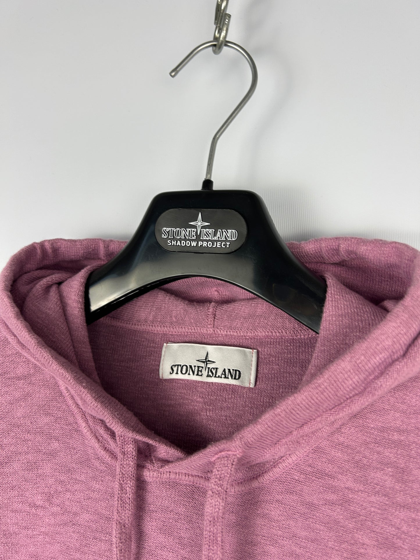 Felpa in maglieria con cappuccio rosa Stone Island - Taglia M