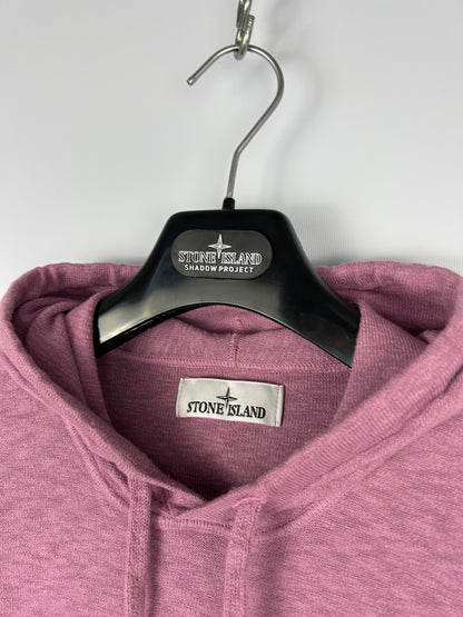 Felpa in maglieria con cappuccio rosa Stone Island - Taglia M
