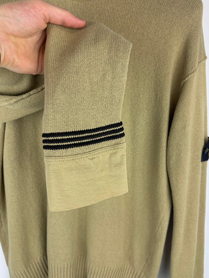 Maglione beige con righe sui polsini Stone Island - Taglia L