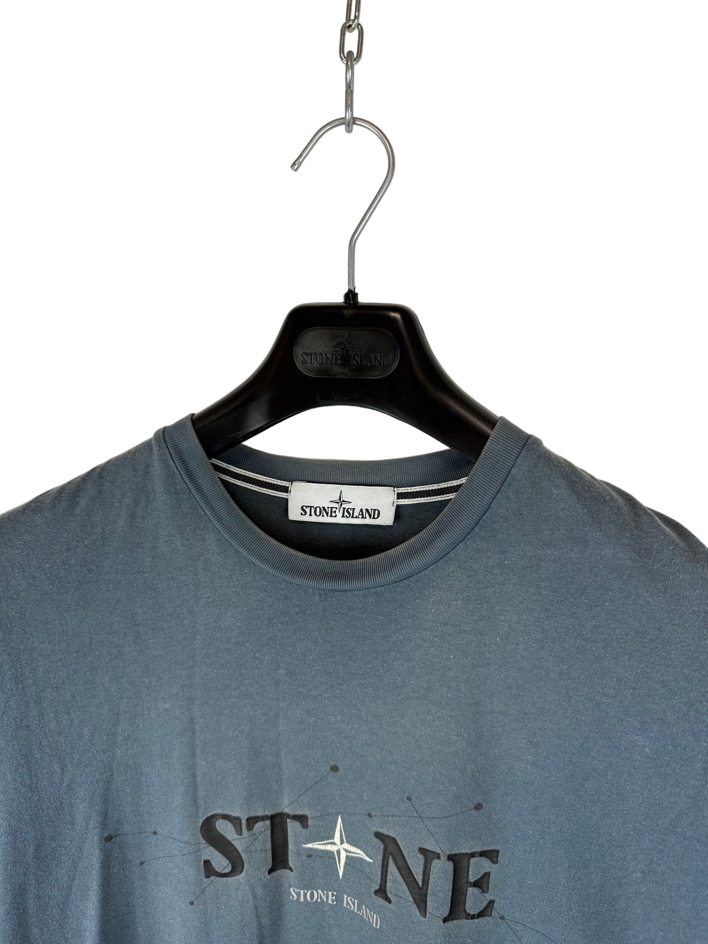 T-shirt blu con stampa Stone Island - Taglia L