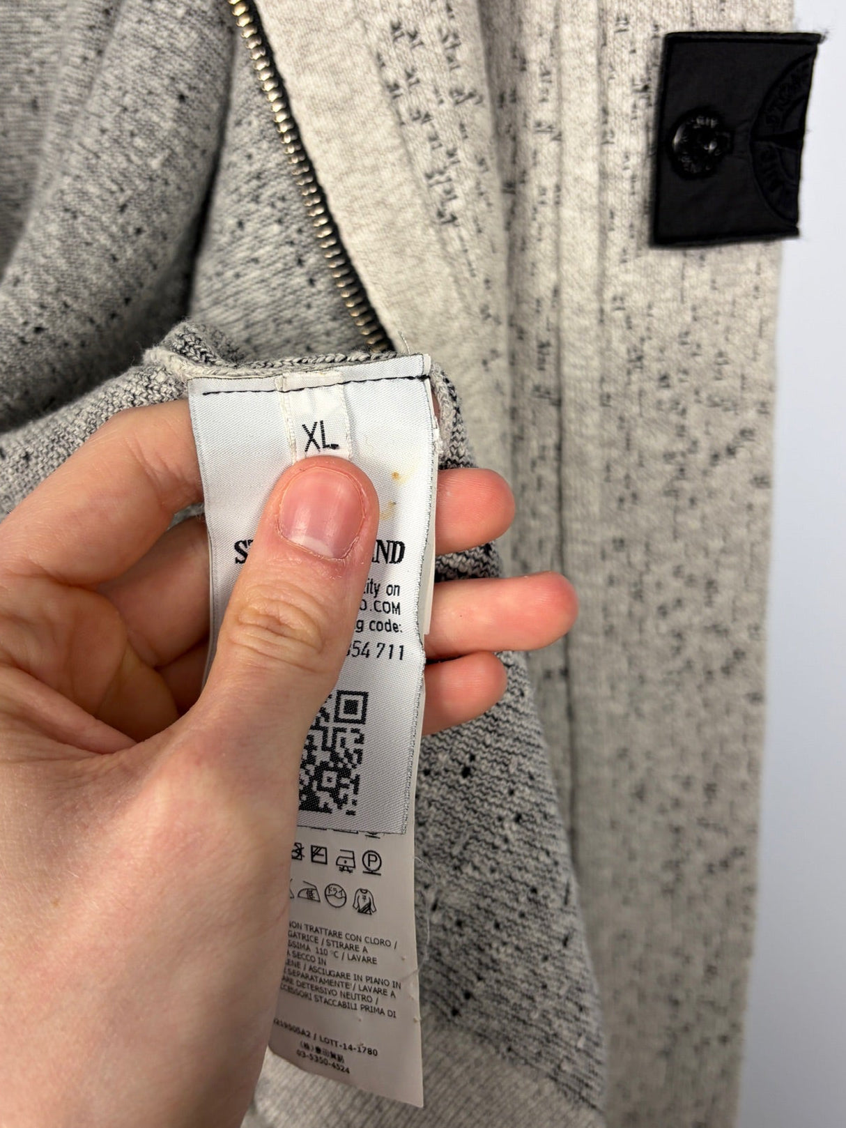 Felpa grigia con zip e cappuccio Stone Island Shadow Project - Taglia XL