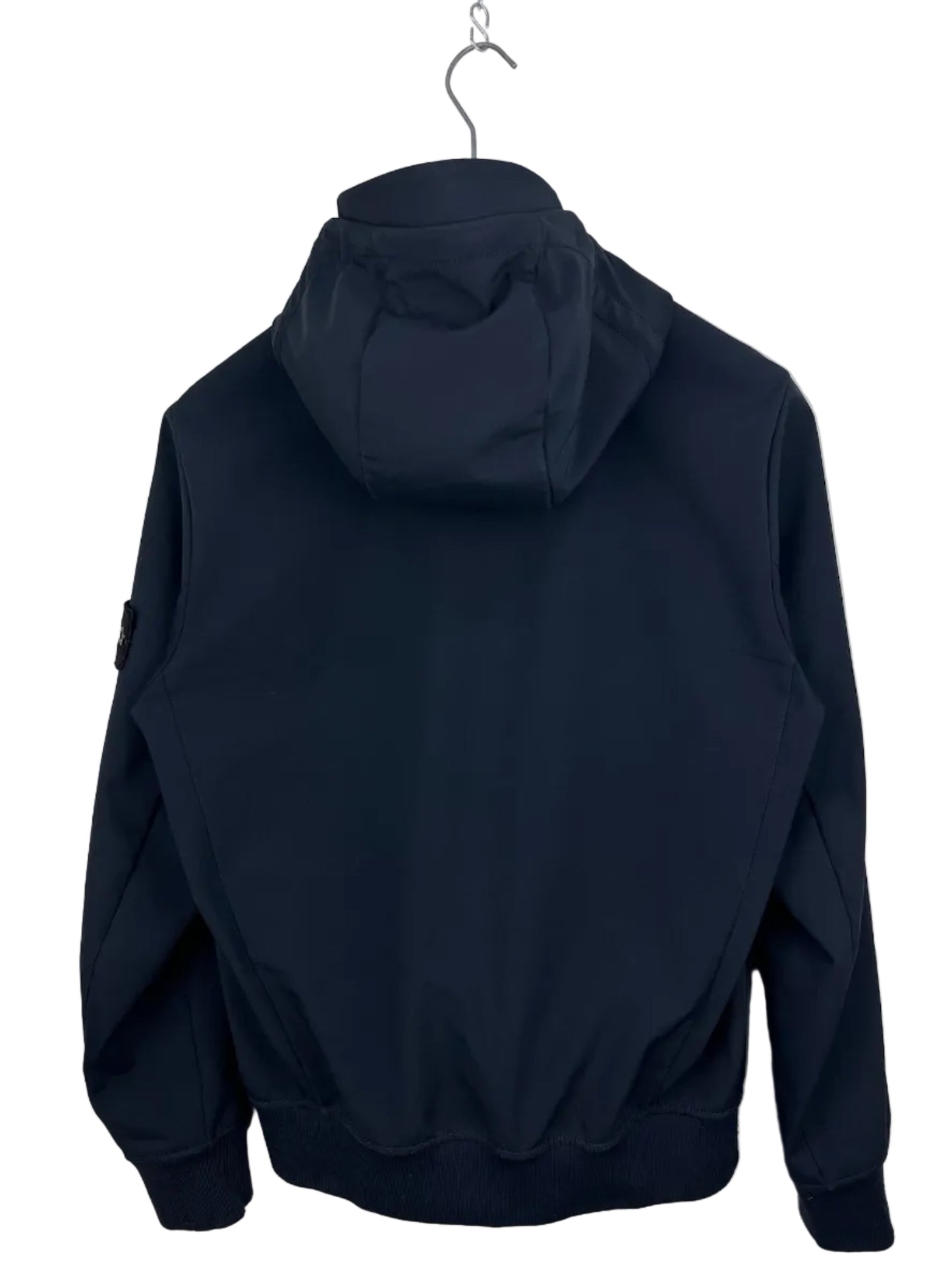 Giacca Soft Shell-R blu con zip e cappuccio Stone Island - Taglia L
