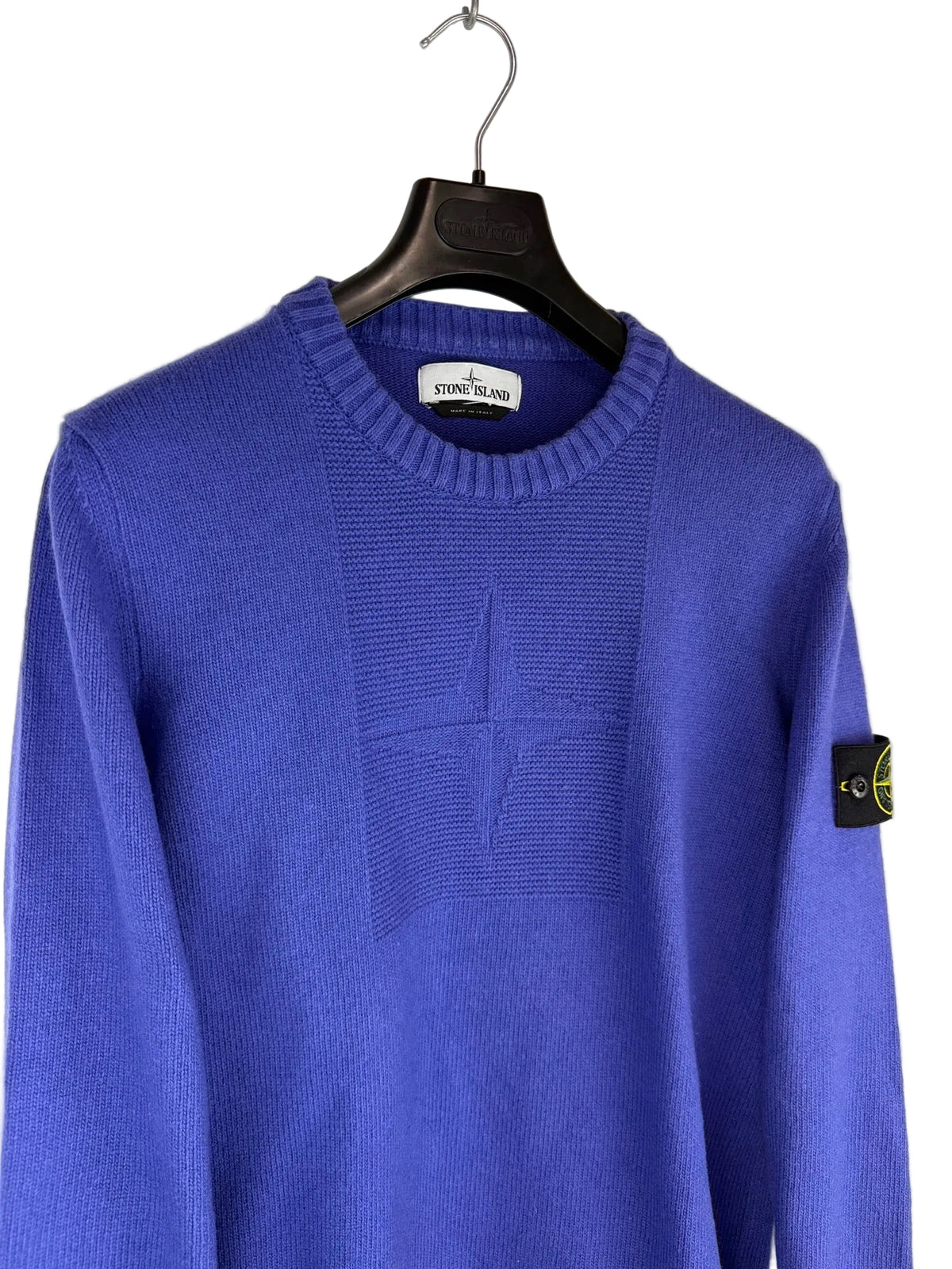 Maglione blu con logo frontale Stone Island - Taglia M
