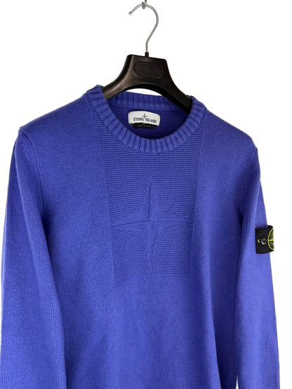 Maglione blu con logo frontale Stone Island - Taglia M