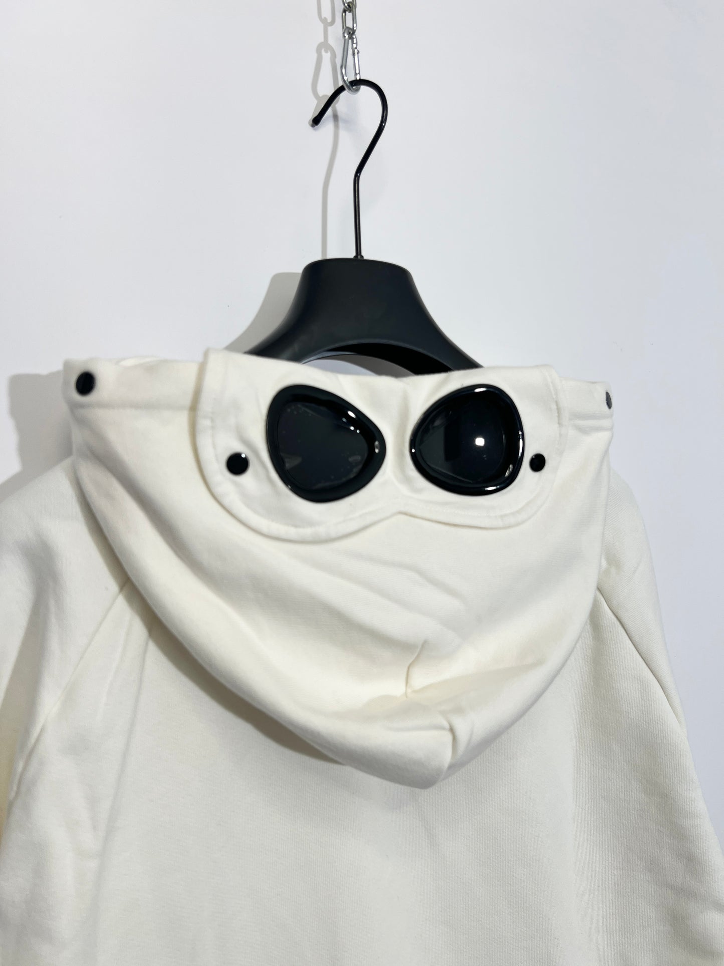 Felpa Goggle bianca con cappuccio C.P. Company (nuova con cartellino) - Taglia XL