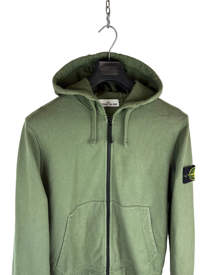 Felpa verde con zip e cappuccio Stone Island - Taglia S