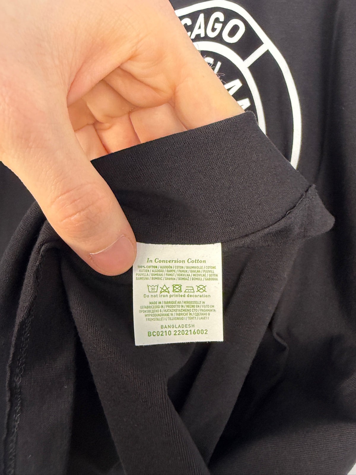 Promotional Black T-Shirt from Chicago Stone Island Shop - Size L