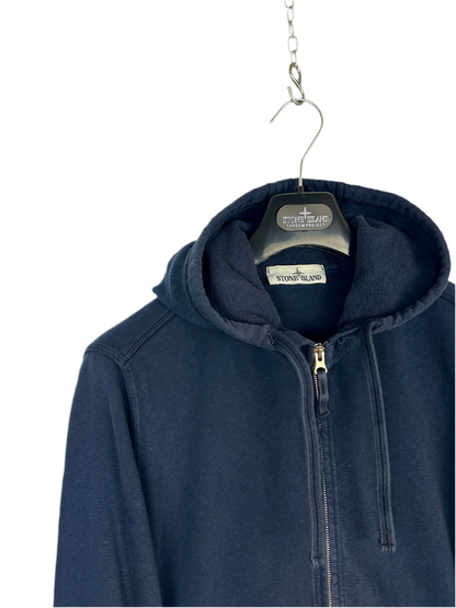 Felpa blu navy con zip e cappuccio Stone Island - Taglia M