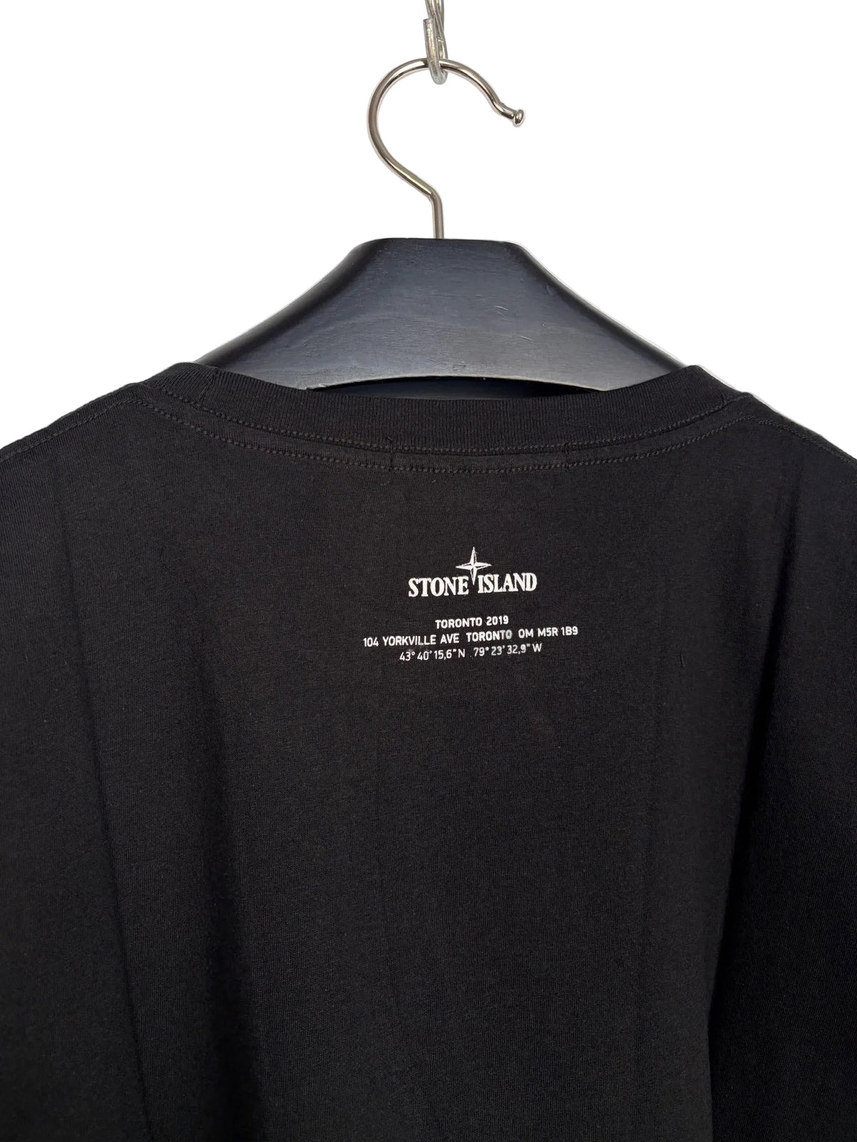 Promotional black t-shirt from the Toronto Stone Island shop - Size L