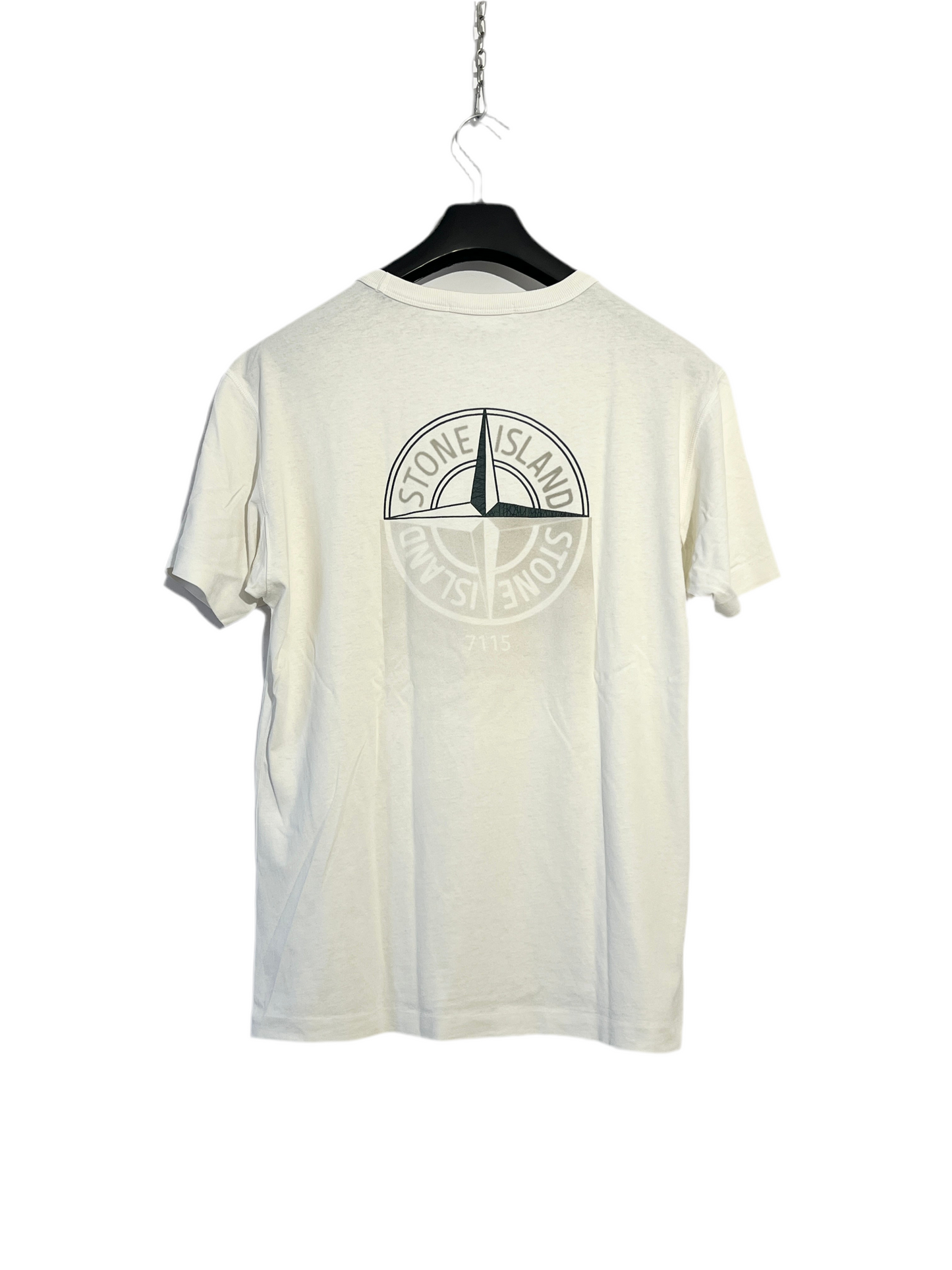 T-shirt bianca con stampa Stone Island - Taglia L