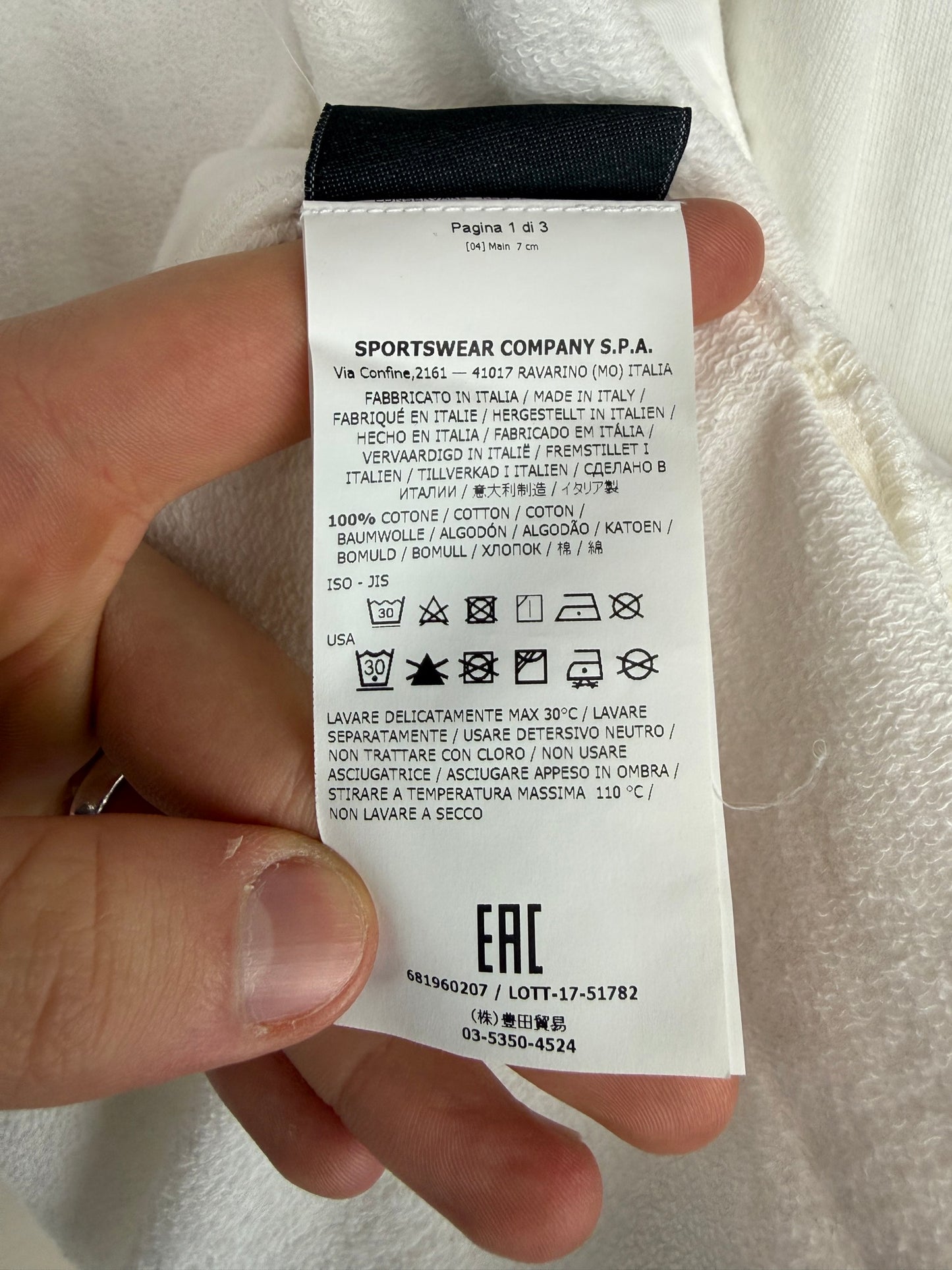 Felpa bianca con bottoni e cappuccio Stone Island Shadow Project - Taglia XL
