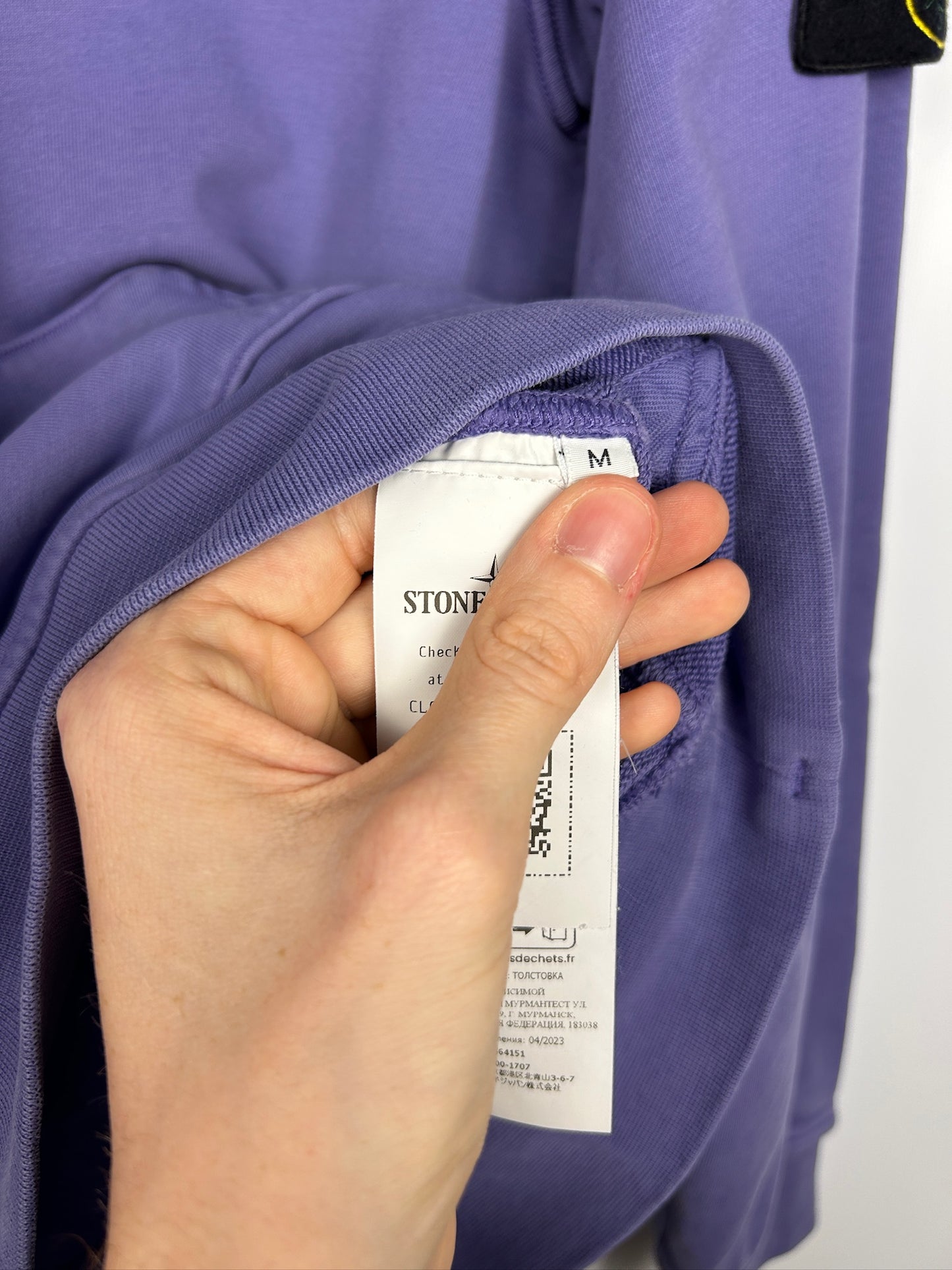 Felpa lilla con cappuccio Stone Island - Taglia M