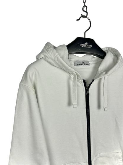 Felpa bianca con zip e cappuccio Stone Island - Taglia XL