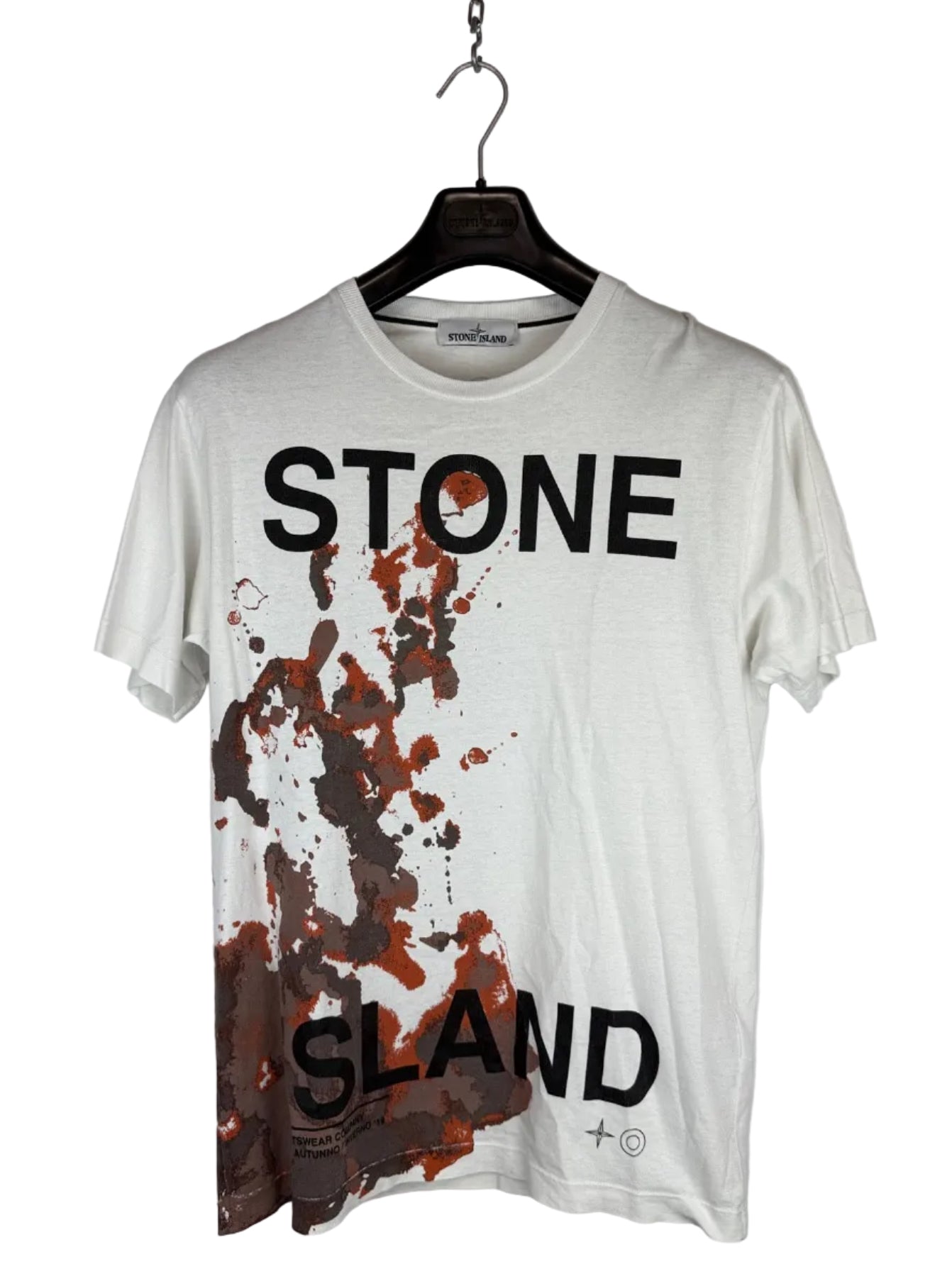 T-shirt bianca con stampa Stone Island - Taglia M