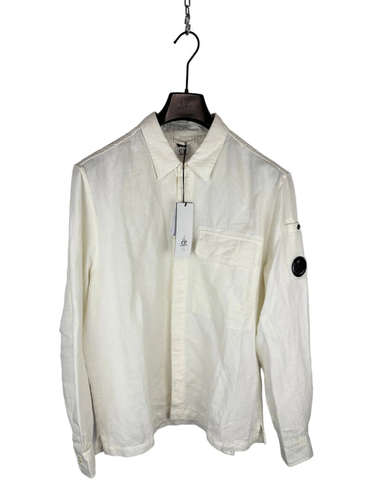 Overshirt bianca con chiusura a zip C.P. Company (nuova con cartellino) - Taglia L