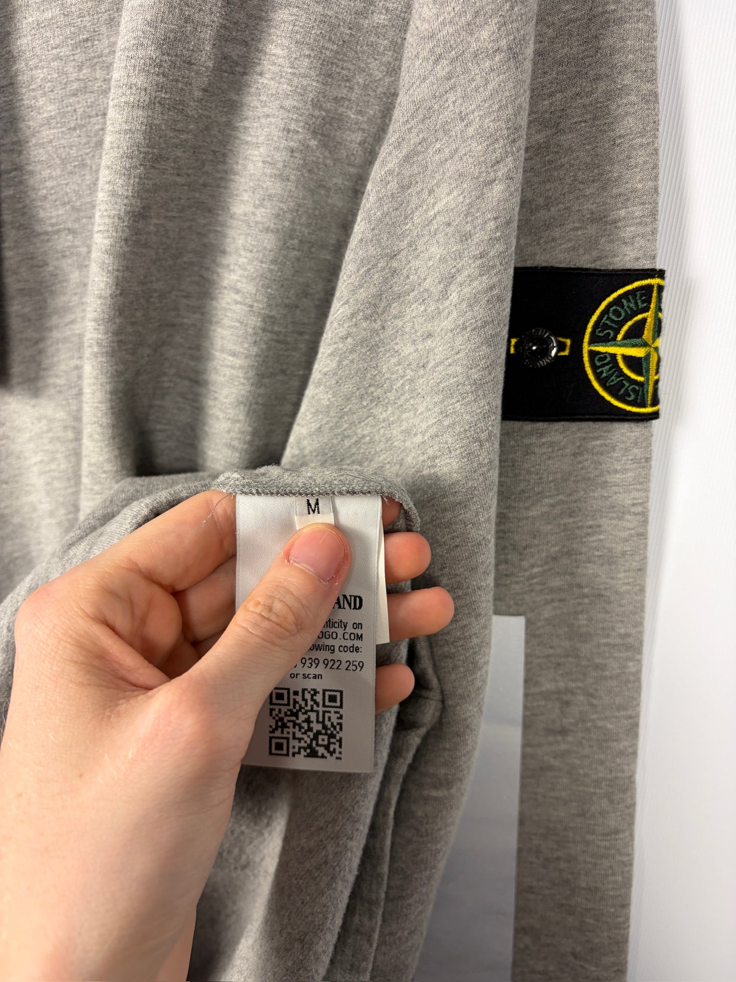 Felpa grigia con strisce reflective Stone Island - Taglia M
