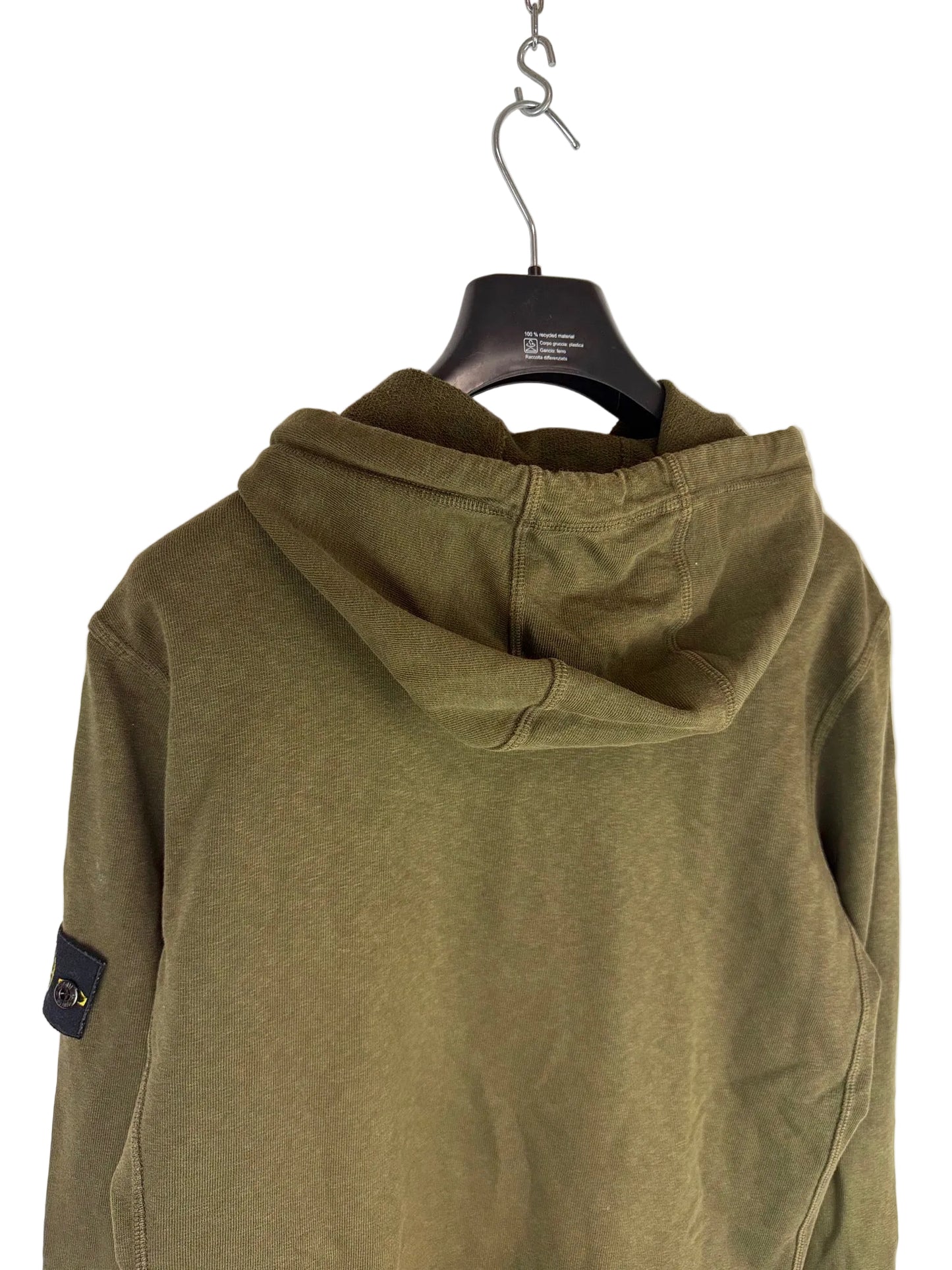 Felpa verde kaki con cappuccio Stone Island - Taglia L