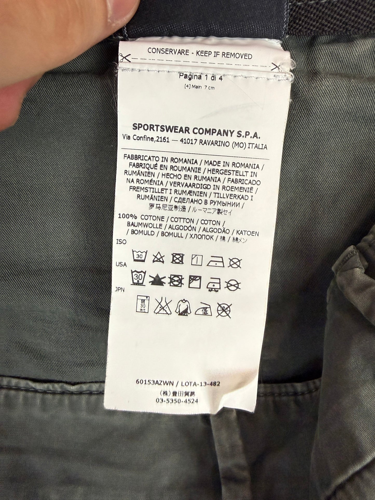 Pantaloni grigi Stone Island - Taglia W36