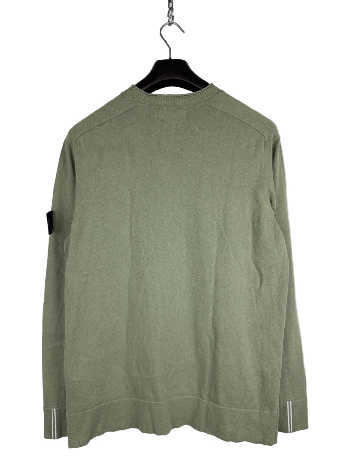 Maglione verde con strisce sui polsini Stone Island - Taglia XL