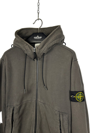 Felpa marrone con zip e cappuccio Stone Island - Taglia L