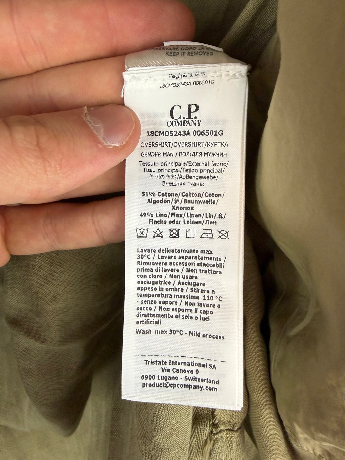 Overshirt beige con chiusura a zip C.P. Company (nuova con cartellino) - Taglia L