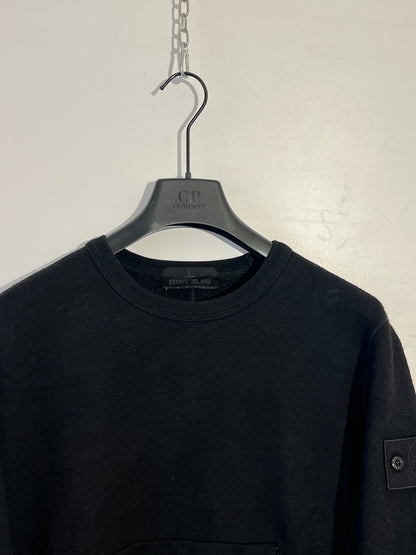 Maglione Ghost nero con tascone Stone Island - Taglia M