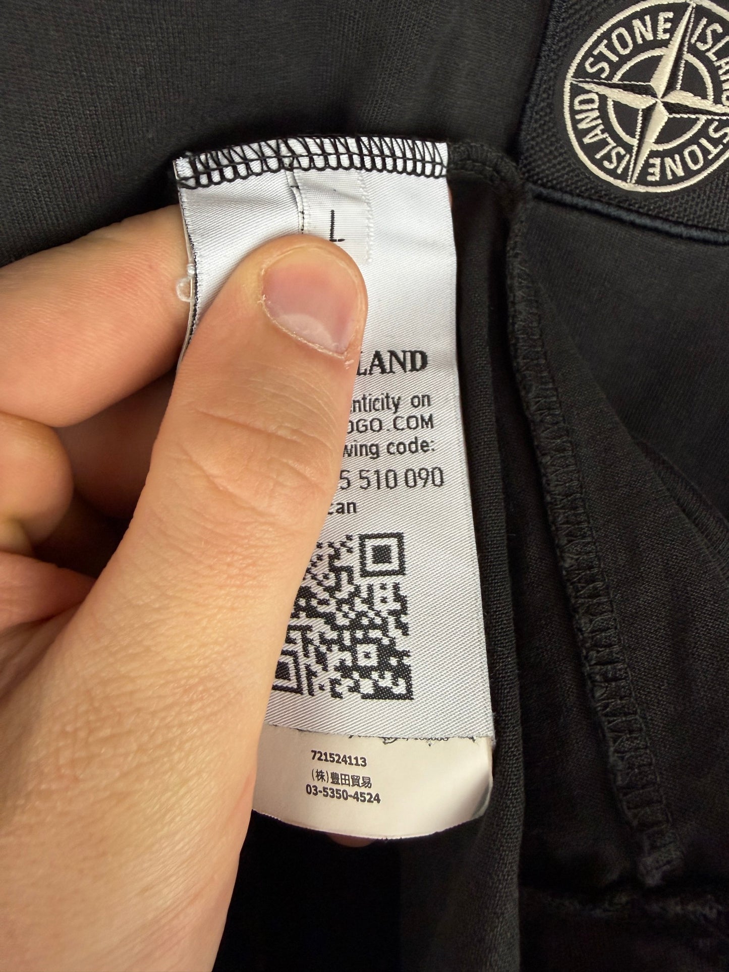T-shirt nera Stone Island - Taglia L