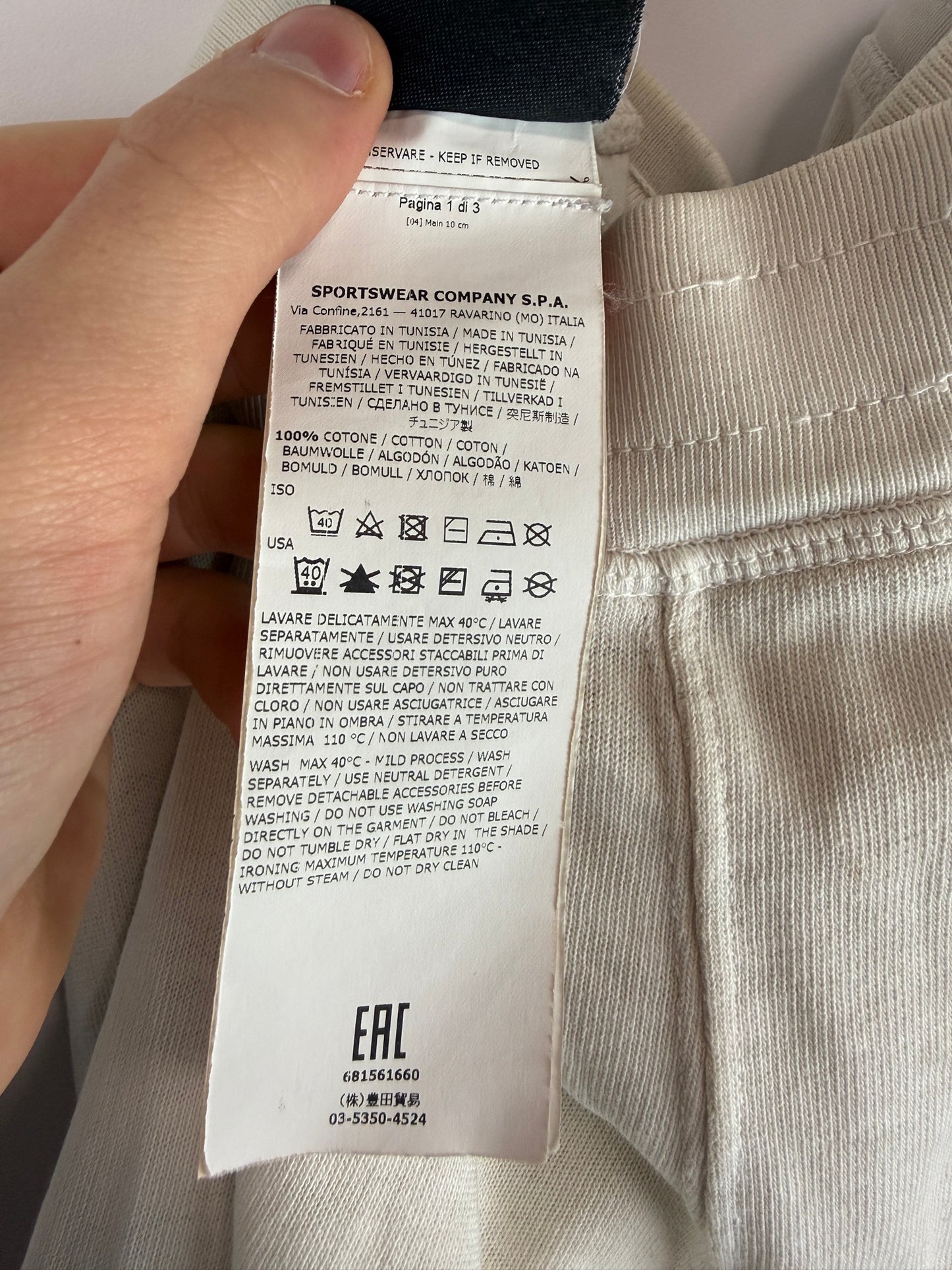 Pantaloni di tuta bianchi Stone Island - Taglia L