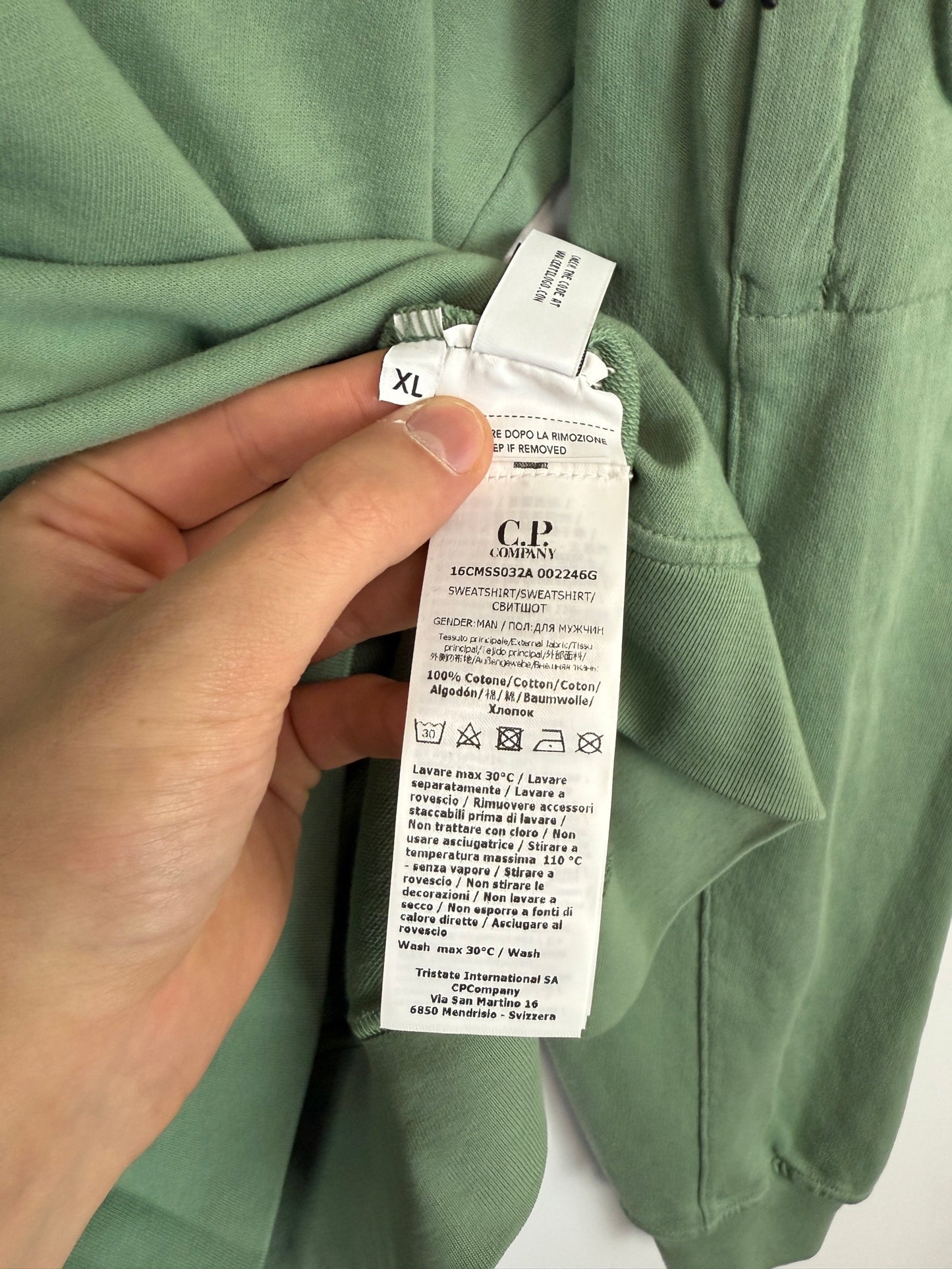 Felpa verde C.P. Company (nuova con cartellino) - Taglia XL