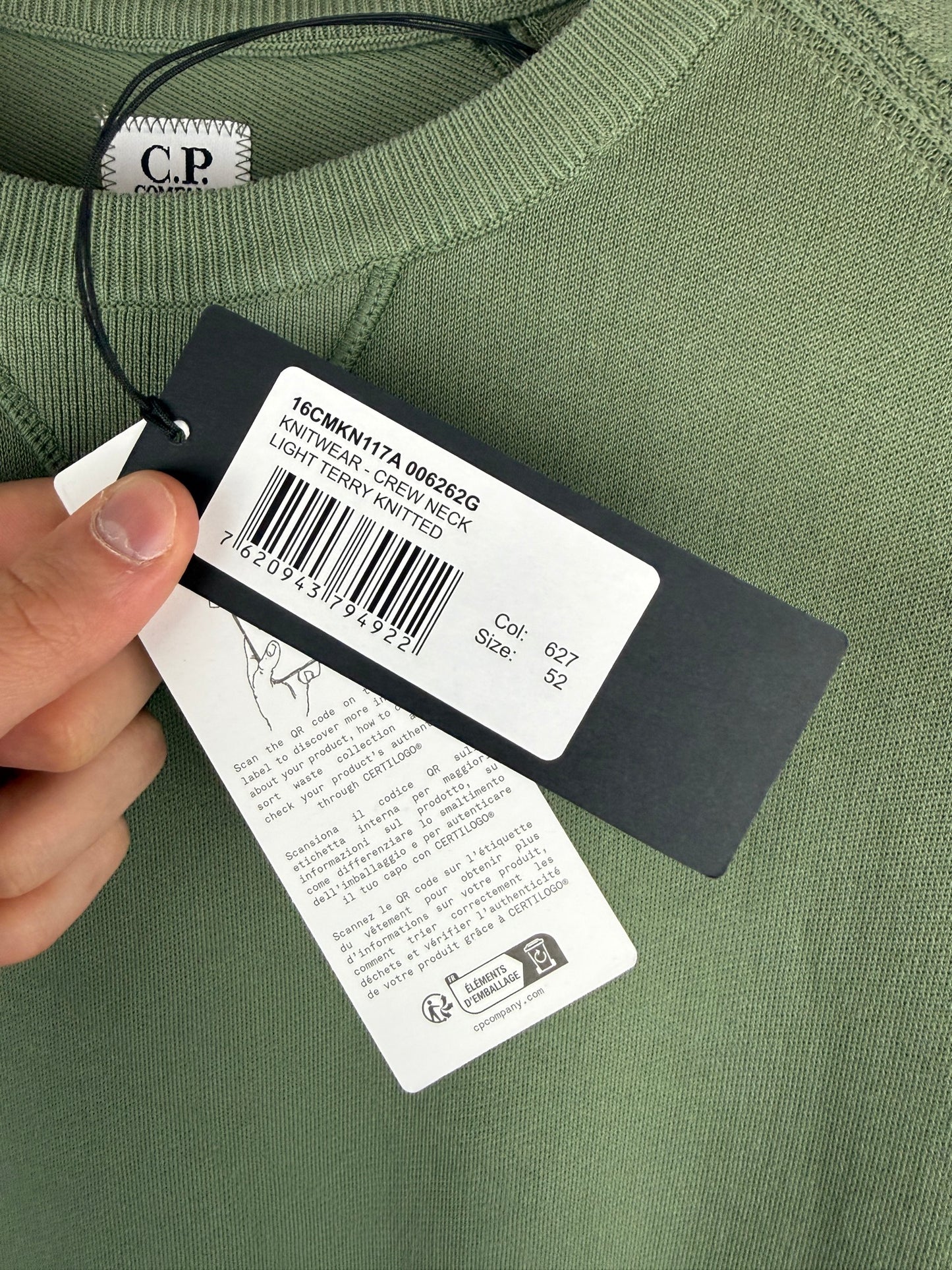 Maglione verde C.P. Company (nuovo con cartellino) - Taglia XL