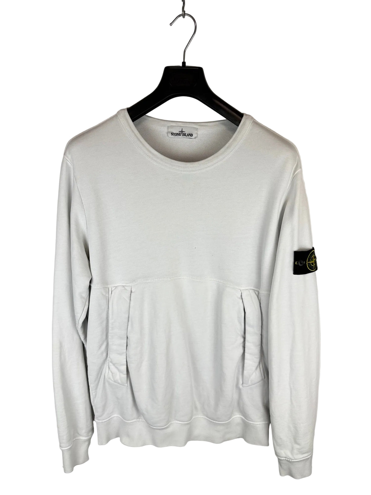 Felpa bianca con tasca frontale Stone Island - Taglia L