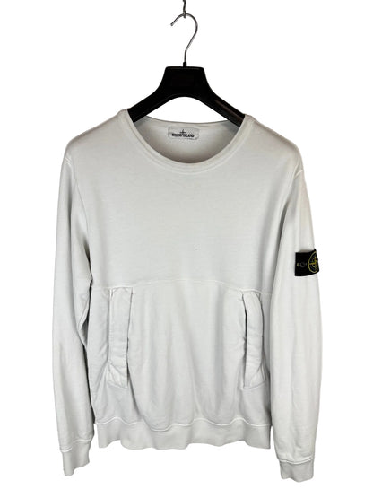 Felpa bianca con tasca frontale Stone Island - Taglia L